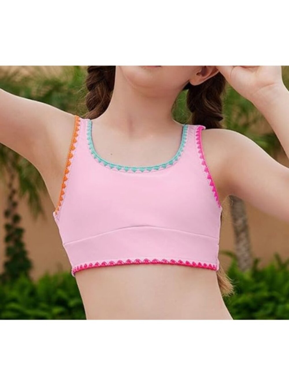 blibean Teen Girls Swimsuit Bikini Top with Chest Pad - Size 12-13Y